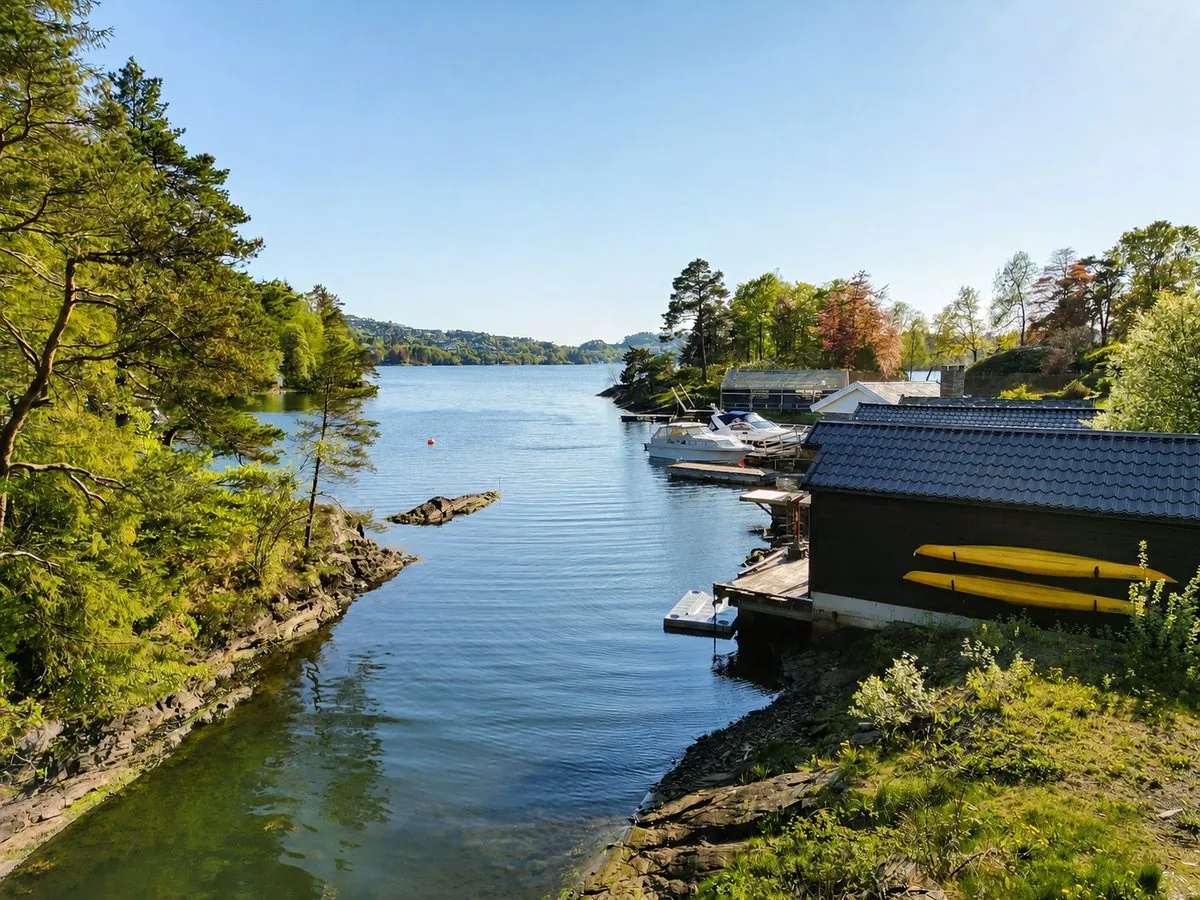 Private boathouse by the water