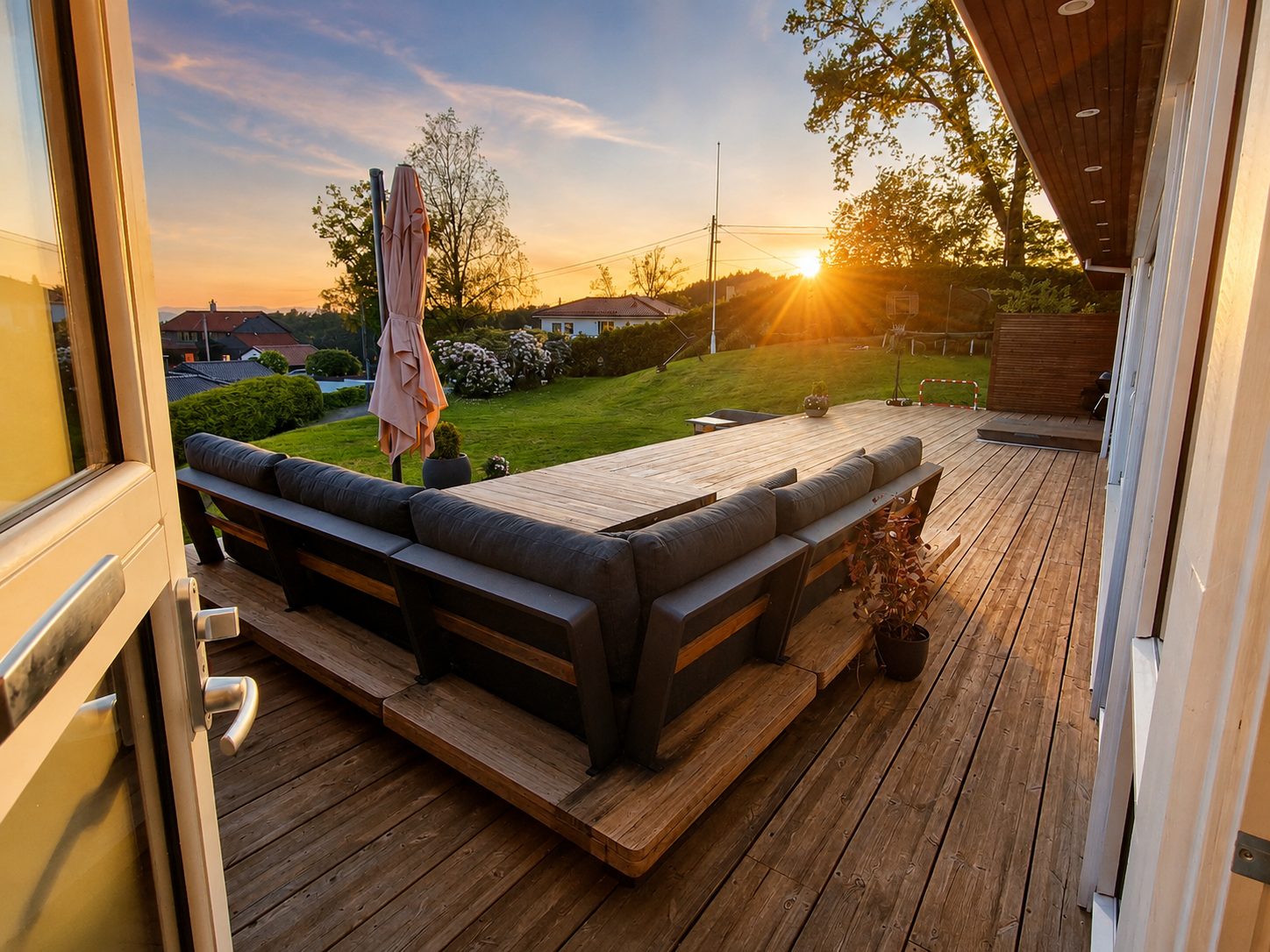 Sunset seen from the deck