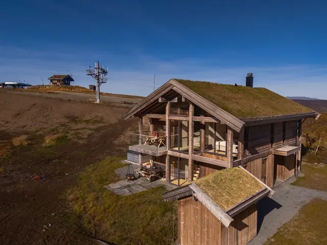 Kikut Chalet from above in summer